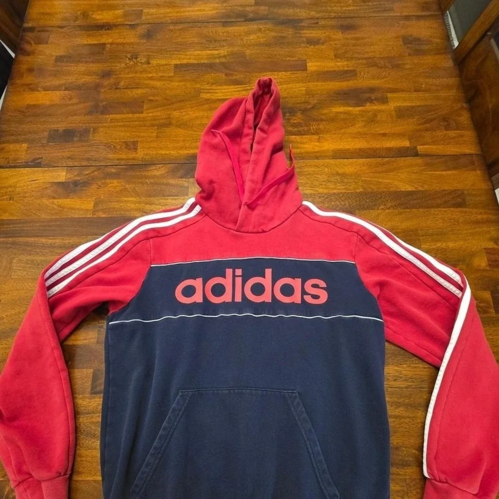 Adidas hoodie red and navy medium